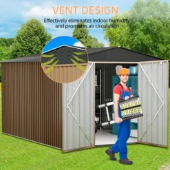 Large Metal Storage Sheds,8X 8 FT Outdoor Storage Shed, With Reinforced Sloping And Lock,Waterproof，for Backyard, Garden Patio Lawn -The Range Shop GUEST 00337cf2 6ca0 4975 964d 003ac6d977fc