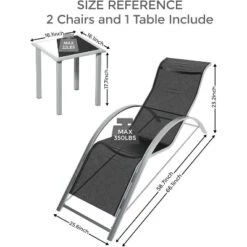 Patio Chaise Lounge Set Of 3, Outdoor Pool/Beach Sunbathing Lawn Lounger With Arm & Side Table, For Poolside, Backyard -The Range Shop GUEST 00a9e2a6 9986 4b9b aec7 8bdfdc1dd1a2