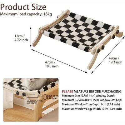 Cat Window Perch, Cat Window Hammock, Providing All-Around Sunbath Space Saving, Easy To Adjust Cat Bed For Windowsill, Bedside 5 Cat Window Perch, Cat Window Hammock, Providing All-Around Sunbath Space Saving, Easy To Adjust Cat Bed For Windowsill, Bedside - Image 5