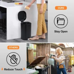 8 Gallon Step Trash Can, Garbage Can With Soft-Close Lid, Metal Garbage Bin, Without Inner Bucket -The Range Shop GUEST 024994e1 30a4 46e3 9285 ebe3d9fd31e9