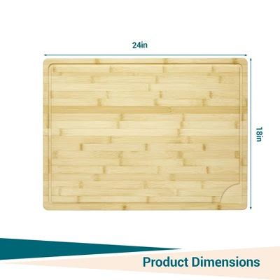 Bamboo Cutting Board 24x18x0.8 Inch Square Bamboo Chopping Board Durable Eco-Friendly Natural 1 Bamboo Cutting Board 24x18x0.8 Inch Square Bamboo Chopping Board Durable Eco-Friendly Natural