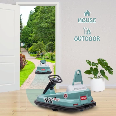 6V Bumper Car For Toddlers, 1.9 MPH Max Speed, Steering Wheel, 360 Degree Spin, 2-Speeds, Lights, Music & Horn 2 6V Bumper Car For Toddlers, 1.9 MPH Max Speed, Steering Wheel, 360 Degree Spin, 2-Speeds, Lights, Music & Horn - Image 2