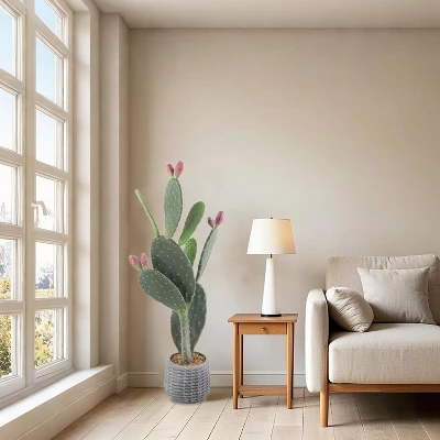 42" Artificial Cactus Plant – Realistic Large Potted Cactus, Low Maintenance, Indoor Outdoor Decorative Greenery For Home, Office, Garden 3 42" Artificial Cactus Plant – Realistic Large Potted Cactus, Low Maintenance, Indoor Outdoor Decorative Greenery For Home, Office, Garden - Image 3