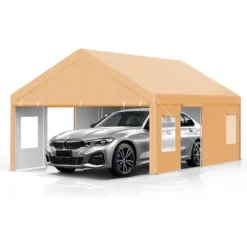 13 X 25 FT Metal Carport, With Side-Opening Door & Roll-Up Windows, All-Inclusive Metal Carport, Outdoor Portable Garage Shelters Tents, Yellow -The Range Shop GUEST 04cf7f60 40ab 4d34 8d8f 6e2f9a3c2e1c