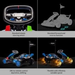 24V Electric Drift Kart For Kids, With Adjustable Seat & 8.5MPH Speed, EVA Silent Wheels, Parent-Safety Certified Ride-On Toy -The Range Shop GUEST 0698d726 4218 4e9d b0e5 fb5897a75c71