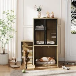 Cat Litter Box Enclosure, Double Cat House With Storage, Enclosed Litter Box Furniture With Ladder -The Range Shop GUEST 087b75b2 63fd 4f9c a230 02a03e8d925a