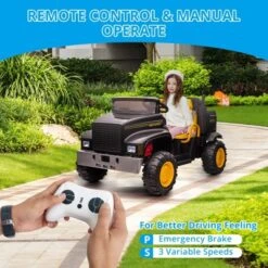 24V Kids Ride-on Truck Car With Remote Control Electric UTV Vehicle With Dump Bed, 4WD Power Ride-on 4x200W Motors, 3 Speeds, 2 Seats -The Range Shop GUEST 08efc7ed 5579 4d50 b091 aaf011269e0c
