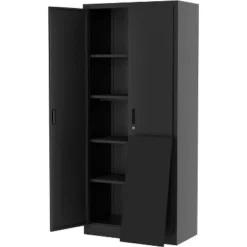 Storage Metal Cabinet 71" With Doors And 4 Shelves Adjustable 4 Adjustable Feet And Lock Tall Storage Cabinet For Pantry Garage Craft Bedroom -The Range Shop GUEST 09ac7a8b 7a61 47ed 9d7e 6ce1767bf1ca