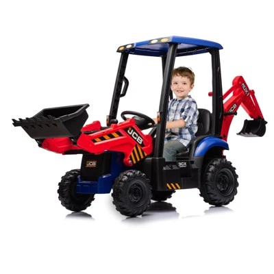 Ride On Excavator Bulldozer, 12V Kids Electric Vehicle With Remote Control, Front Loader, Digger, Horn, Adjustable Seat, Excavator Ride On Car Toy 1 Ride On Excavator Bulldozer, 12V Kids Electric Vehicle With Remote Control, Front Loader, Digger, Horn, Adjustable Seat, Excavator Ride On Car Toy