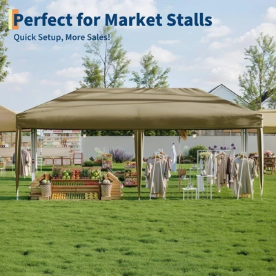 10x20 Heavy Duty Pop Up Canopy Tent With 2 Sidewalls, Outdoor Party, Market Stall, Camping, UV Protection, Waterproof, Roller Bag, 4 Weight Bags 1 10x20 Heavy Duty Pop Up Canopy Tent With 2 Sidewalls, Outdoor Party, Market Stall, Camping, UV Protection, Waterproof, Roller Bag, 4 Weight Bags