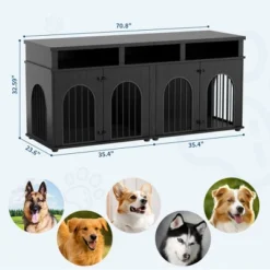 MDF PB Iron Arch Double Dog Cage - Durable, Spacious, Secure, Easy Assembly, Weather Resistant