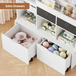 Kids Toy Storage Shelf , Wooden Bookcase, 4 Drawer Storage Shelf For Books Toys, Toddler Storage Box Organizer For Bedroom, Playroom -The Range Shop GUEST 0e4da102 8f58 472a 8926 9b31cfac0347