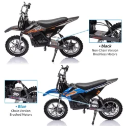 36V Ride On Dirt Bike For Kids,Fast Speed Electric Powered Off-Road Motorcycle,15.5MPH,Led Light,Leather Seat,Disc Brake,Air-Filled Tires,Black -The Range Shop GUEST 0f3b41fc 3d3c 41d6 864b 2aaa8336db2d