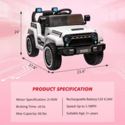 12V Kids Ride On Truck Car, Electric Vehicles With Remote Control, Spring Suspension, Lights, Music, Battery Powered Ride On Toy For Boys Girls -The Range Shop GUEST 0f7fdaa5 6708 4f52 bc61 57f4412390eb