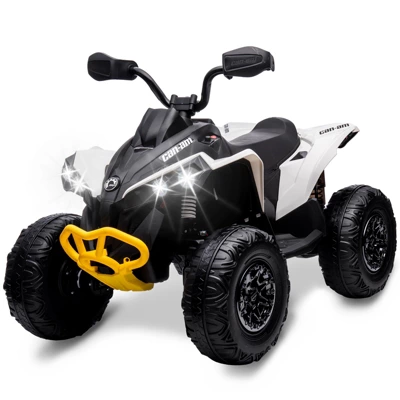 12V Kids ATV, Ride On Toy Car Bombardier Licensed BRP Can-am 4 Wheeler Quad Electric Vehicle, W/LED Lights, Full Metal Suspensions 1 12V Kids ATV, Ride On Toy Car Bombardier Licensed BRP Can-am 4 Wheeler Quad Electric Vehicle, W/LED Lights, Full Metal Suspensions