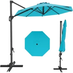 10FT Cantilever Umbrella Outdoor Patio Umbrella With Base And 360-Degree Rotation, Windproof -The Range Shop GUEST 10b49458 1a75 4a59 9289 750a23562398
