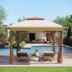 Outdoor Canopy Tent With Mosquito Netting, 11FT Outdoor Gazebo With Portable Carrying Bag -The Range Shop GUEST 11caf4ce aa95 4efc 9c2b 8c6b8c29f720