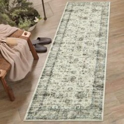 Washable Vintage Floral Living Room Rugs, Distressed Print Non Slip Bedroom Carpet, Retro Accent Large Dining Room Kitchen Rugs For Home Office -The Range Shop GUEST 12c89379 d636 4568 936c d0a51af15c97