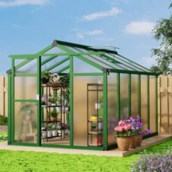 Greenhouses For Outdoors,Large Outdoor Greenhouse With Roof Vent And Heavy-Duty Aluminum Frame, Walk-in Garden Greenhouse For Backyard, Patio, Lawn -The Range Shop GUEST 13be1165 ce7f 41ac 8cc6 3dbdf68021e7