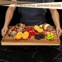 Large Acacia Wood Cutting Board, Reversible Charcuterie Board Cheese Board With Deep Groove 11 Large Acacia Wood Cutting Board, Reversible Charcuterie Board Cheese Board With Deep Groove -The Range Shop GUEST 13e6fb78 d79e 4b14 b420 98408a77ea85