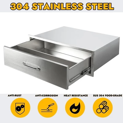 Outdoor Kitchen Drawers, Chest Of Drawers, Stainless Steel BBQ Drawer, Built-in Drawer For Outdoor Kitchen BBQ Islands, Fully Assembled 2 Outdoor Kitchen Drawers, Chest Of Drawers, Stainless Steel BBQ Drawer, Built-in Drawer For Outdoor Kitchen BBQ Islands, Fully Assembled - Image 2