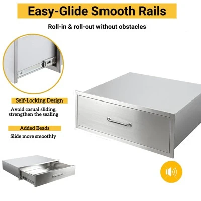 Outdoor Kitchen Drawers, Chest Of Drawers, Stainless Steel BBQ Drawer, Built-in Drawer For Outdoor Kitchen BBQ Islands, Fully Assembled 3 Outdoor Kitchen Drawers, Chest Of Drawers, Stainless Steel BBQ Drawer, Built-in Drawer For Outdoor Kitchen BBQ Islands, Fully Assembled - Image 3