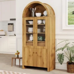 71 Inch Tall Arched Cabinet - Arched Kitchen Pantry Cabinet With Hidden Drawer, Adjustable Shelves, Display Storage For Living Room, Dining Room -The Range Shop GUEST 16da44fd 68e6 40a3 b84c 5e69f331e8f3