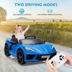 12V Kids Ride On Car, Sports Licensed Corvette Electric Car Toy For Toddles, With Remote Control, Visual Dashboard, LED Lights, Music, For Kids 3-10 -The Range Shop GUEST 170277a5 187e 4032 b05e be745f1bdedc