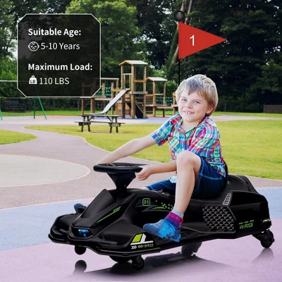 12V Kids Ride On Drift Car For Kids, 7ah 45W Motor Electric Drifting Go-Kart Up To 5 Mph Variable Speed, Max Load 110lbs 3 12V Kids Ride On Drift Car For Kids, 7ah 45W Motor Electric Drifting Go-Kart Up To 5 Mph Variable Speed, Max Load 110lbs - Image 3