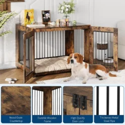 Wooden Dog Crate With Dual Locking Doors, Chew-Resistant Breed Indoor Kennel, Pet Cage End Table -The Range Shop GUEST 17aa42c7 c99a 41e6 918d 23178c7ad8a9