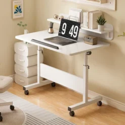 Standing Computer Desk With Wheels ，Height Adjustable，Mobile Computer Table Sit Stand Up For Work Office Home -The Range Shop GUEST 1851d4e2 f9d7 4389 a4f2 1c0fe8857df2