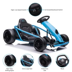 24V Go Kart For Kids, 9Ah Large Battery 8MPH High Speed Ride On Drifting Car With Music, Horn,Max Load 175lbs, Outdoor Ride On Toy For Teens 3-10 -The Range Shop GUEST 186c2661 7400 4bf7 a89d 44cf4ce3f8d4