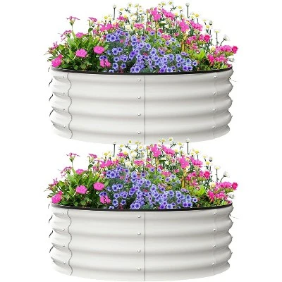 Galvanized Raised Garden Bed For Gardening, Round Metal Planter Box For Planting Plants Vegetables And Flower 11 Galvanized Raised Garden Bed For Gardening, Round Metal Planter Box For Planting Plants Vegetables And Flower - Image 11