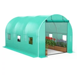 Walk-in Greenhouse For Outdoor Plants With 8 Mesh Vents, Weatherproof PE Cover & Roll-Up Zipper Door - Ideal For Vegetables, Flowers And Gardening -The Range Shop GUEST 18959341 ea2f 483b 8aad e442e311074a