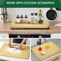 Extra Large Bamboo Cutting Board For Kitchen, Stove Top Cover Wood Butcher Block With Juice Groove For Meat Turkey Carving Charcuteries, 0.8" Th -The Range Shop GUEST 19090154 cdf1 41e7 b4a6 5e8bd8046f1a