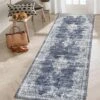 Washable Vintage Floral Living Room Rugs, Distressed Print Non Slip Bedroom Carpet, Retro Accent Large Dining Room Kitchen Rugs