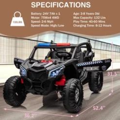 24V Kids Ride On UTV Car, Ride On Truck W/ Remote Control, Off-Road UTV Electric Toy Car With Spring Suspension,lights, Music For Boys Girls 3-8 -The Range Shop GUEST 1a5a03c0 fac4 465a 8edd 465994425382