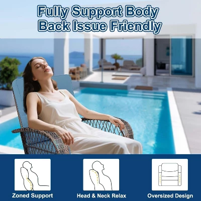 3 Pieces Outdoor Swivel Patio Rocking Chairs, Outdoor Wicker Patio Furniture, 2 Glider Chairs & Side Table, For Backyard, Garden, Balcony, Deck 4 3 Pieces Outdoor Swivel Patio Rocking Chairs, Outdoor Wicker Patio Furniture, 2 Glider Chairs & Side Table, For Backyard, Garden, Balcony, Deck - Image 4