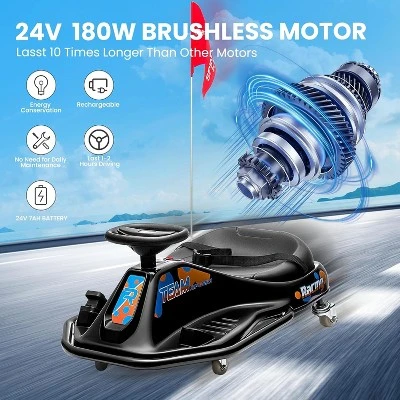 24V Ride On Car Electric Drifting Go Kart For Kids 3-8Years - High/Low Speed Switch And Simplified Drifting System 2 24V Ride On Car Electric Drifting Go Kart For Kids 3-8Years - High/Low Speed Switch And Simplified Drifting System - Image 2