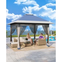 13x13 FT Gazebo Outdoor Canopy Tent, Outdoor Patio Gazebo, With Mosquito Netting, 4 Sandbags & Wheeled Bag, For Backyard 17 13x13 FT Gazebo Outdoor Canopy Tent, Outdoor Patio Gazebo, With Mosquito Netting, 4 Sandbags & Wheeled Bag, For Backyard -The Range Shop GUEST 1b9756f1 c081 4463 b54e dd3a76986543