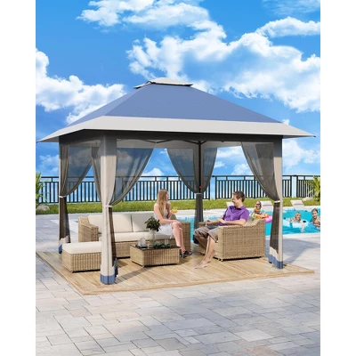 13x13 FT Gazebo Outdoor Canopy Tent, Outdoor Patio Gazebo, With Mosquito Netting, 4 Sandbags & Wheeled Bag, For Backyard 8 13x13 FT Gazebo Outdoor Canopy Tent, Outdoor Patio Gazebo, With Mosquito Netting, 4 Sandbags & Wheeled Bag, For Backyard - Image 8
