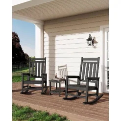 Adirondack Outdoor Patio Rocking Chair, All Weather HDPE Glider Rocker Chair With High Backrest For Porch Balcony Lawn, 380 Lbs Capacity -The Range Shop GUEST 1b9d1f82 23a9 4a44 b119 0be109e0d65a