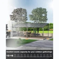 12x20 FT Lean To Gazebo, Hardtop Wall Mounted With Polycarbonate Roof, Heavy Duty Aluminum Frame Patio Awnings For Deck, Porch, Backyard, Garden 13 12x20 FT Lean To Gazebo, Hardtop Wall Mounted With Polycarbonate Roof, Heavy Duty Aluminum Frame Patio Awnings For Deck, Porch, Backyard, Garden -The Range Shop GUEST 1bcf5c04 89dd 4116 ad65 ff5a383a74ce