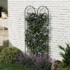 Metal Garden Trellis 55x12 Inch, Wrought Iron Garden Fence, Decorative Plant Trellis For Climbing Plants, Perfect For Patio Lawn Backyard