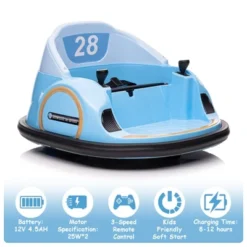 12V Kids Electric Ride On Bumper Car, 3 Speed Toddler Bumper Car With Remote, Baby Bumping Toy With Music, LED Lights, 360 Degree Spin For Boys Girls -The Range Shop GUEST 1c6a9eb1 ee08 4779 aa66 f523fa45b235