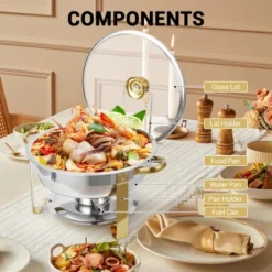 Chafing Dish Buffet , Buffet Servers And Warmers Set Of 2，Stainless Steel Buffet Chafers And Warmer Sets ，for Buffet With Lid Holder & Glass Lid -The Range Shop GUEST 1c7d7002 79dd 4adc 8e94 fe3783c73970