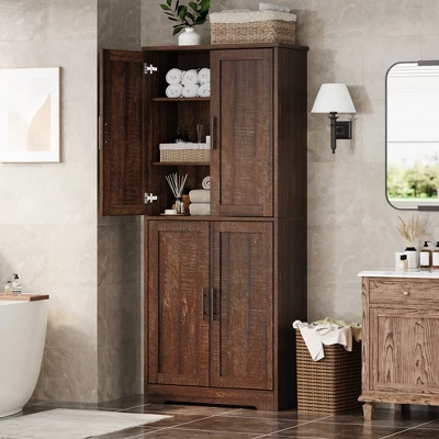 Pantry Cabinet, 70" Kitchen Pantry Cabinet With Doors And Adjustable Shelves, Freestanding Cupboard 6 Pantry Cabinet, 70" Kitchen Pantry Cabinet With Doors And Adjustable Shelves, Freestanding Cupboard - Image 6