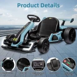 24V Electric Go Kart For Kids, With 2 * 150W Motors, Adjustable Seat, 8mph Speed, Led Lights, For Children Ages 6-15 -The Range Shop GUEST 1d2b5e21 1648 4e6b b1b9 42ee468098c5