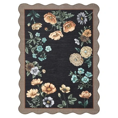 Washable Modern Floral Print Living Room Bedroom Rugs, Indoor Farmhouse Large Throw Carpet For Dining Room Office, Non Slip Floor Cover For Home 7 Washable Modern Floral Print Living Room Bedroom Rugs, Indoor Farmhouse Large Throw Carpet For Dining Room Office, Non Slip Floor Cover For Home - Image 7