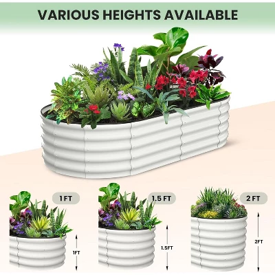 Galvanized Raised Garden Bed For Gardening, Round Metal Planter Box For Planting Plants Vegetables And Flower 5 Galvanized Raised Garden Bed For Gardening, Round Metal Planter Box For Planting Plants Vegetables And Flower - Image 5